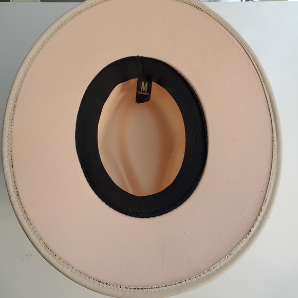 Pink Suede Like Hat With Colorful Beaded Band Wide Rim Made In Mexico Medium